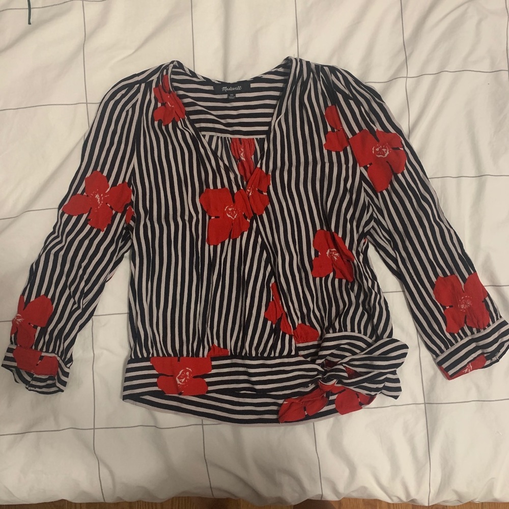 Madewell blouse candied poppies Size XS
